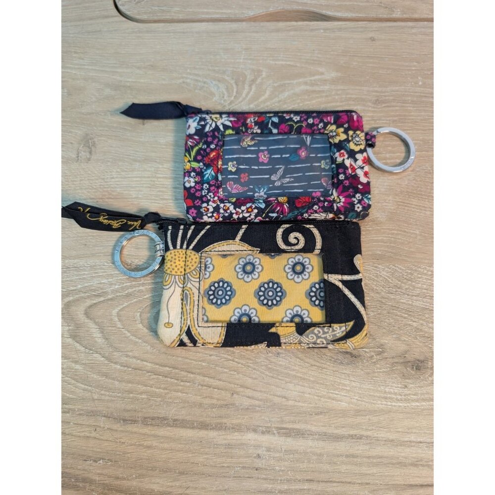2 Vera Bradley Pattern Small ID Card Case Yellow Bird Itsy Bitsy